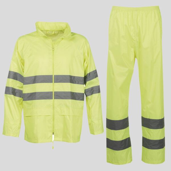 Hi-Vi Rainset Payper Completo antipioggia in alta visibilità con bande riflettenti Thumbnail