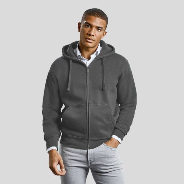 R266M Russell Authentic Felpa uomo con zip lunga e cappuccio 80% cotone 20% poliestere 280gr Thumbnail