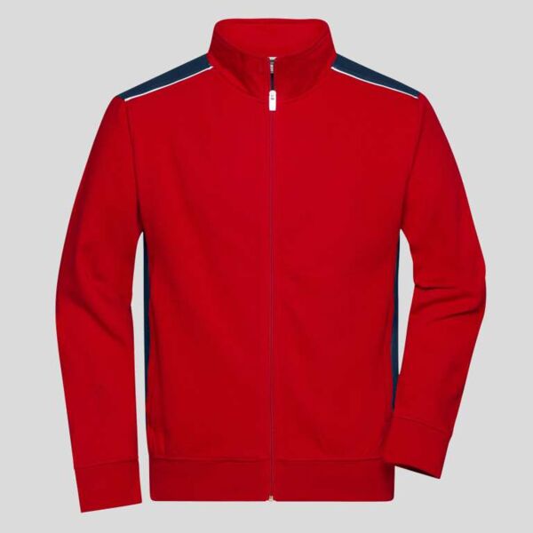 JN870 James & Nicholson Felpa Uomo zip lunga da lavoro bicolore lavabile a 60° Thumbnail