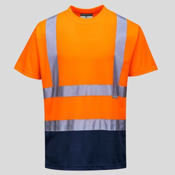 S378 Portwest T-Shirt Alta Visibilità bicolore 100% poliestere EN20471 CL2 Thumbnail