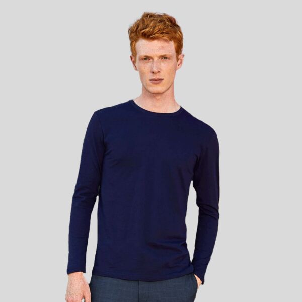 TM070 B&C T-shirt manica lunga Senza etichetta Classic fit 100% cotone organico no label 140gr Thumbnail