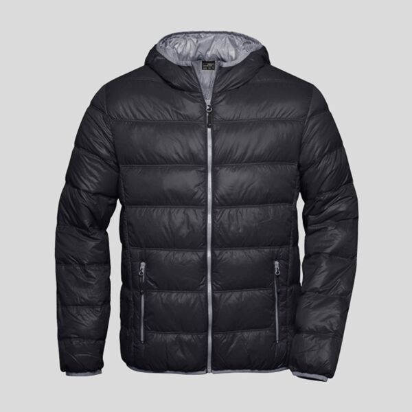 JN1060 James&Nicholson Giubbotto uomo con cappuccio imbottitura 100% piuma d'oca Thumbnail