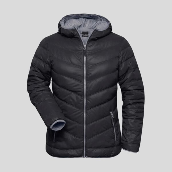 JN1059 James&Nicholson Giubbotto donna con cappuccio imbottitura 100% piuma d'oca Thumbnail