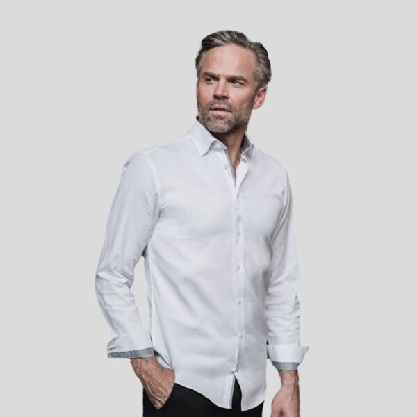 R964M Russell Camicia Herringbone con contrasti Slim fit 84% cotone 16% poliestere 125gr Thumbnail