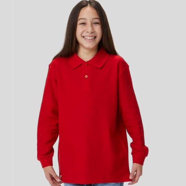 BSK210 Black Spider Polo bambino manica lunga con polsino 100% cotone Thumbnail