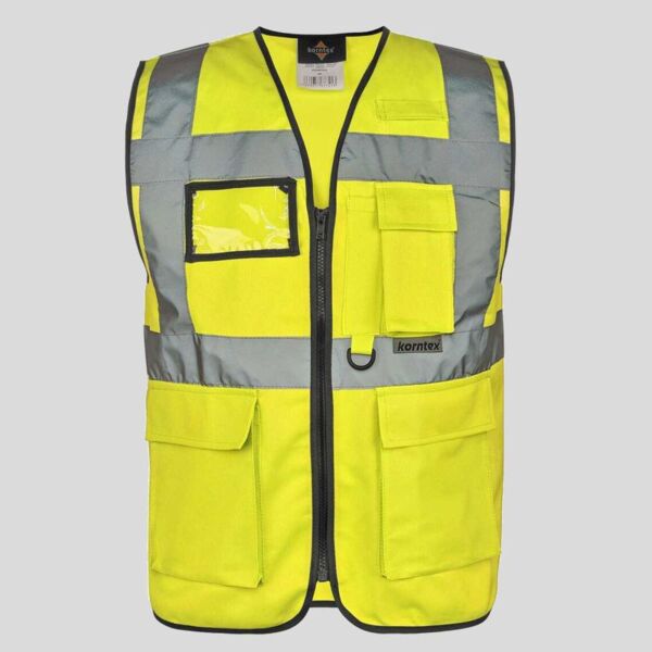 KXMF Korntex Gilet alta visibilità con tasche e portabadge EN 20471 Thumbnail