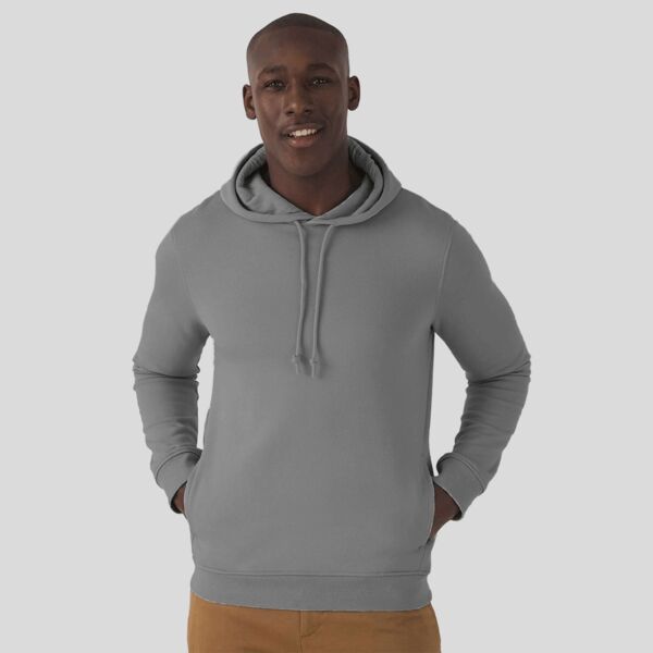 WU33B B&C Organic Felpa pesante uomo cappuccio Body Fit 80% cotone OCS 20% poliestere riciclato Thumbnail