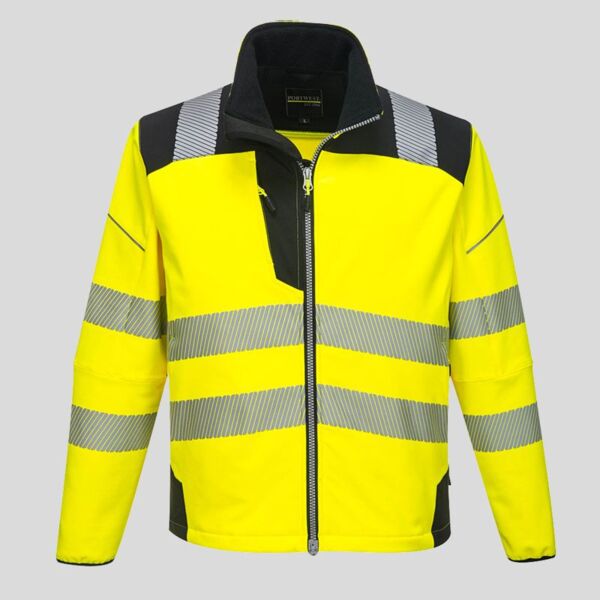 T402 PortWest Giacca Softshell bicolore certificata EN20471 CL 3 Thumbnail