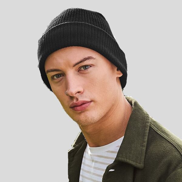 B50N Beechfield Berretto in costina con risvolto in 100%  cotone organico certificato OCS Thumbnail