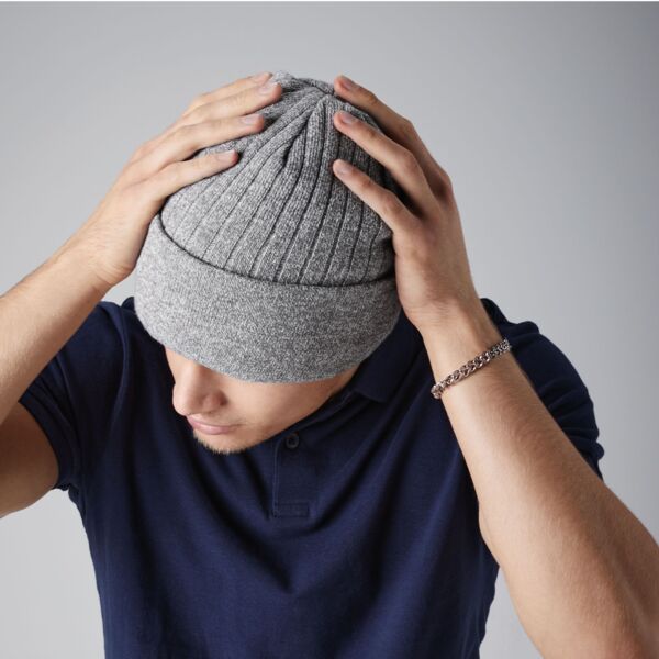 B447 Beechfield Cuffia con fodera in materiale THINSULATE isolante risvolto senza costine 100% acrilico soft-touch  Thumbnail