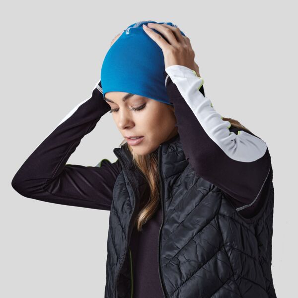 B366 Beechfield Berretto a doppio strato in cotone elasticizzato impunture a contrasto 95% Cotone 5% Elastane Thumbnail