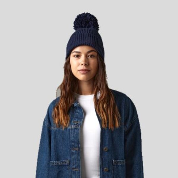 B382 Beechfield Berretto in maglia lavorato a costine con Pon pon 97% Acrilico, 2% Poliestere, 1% Elastan Thumbnail