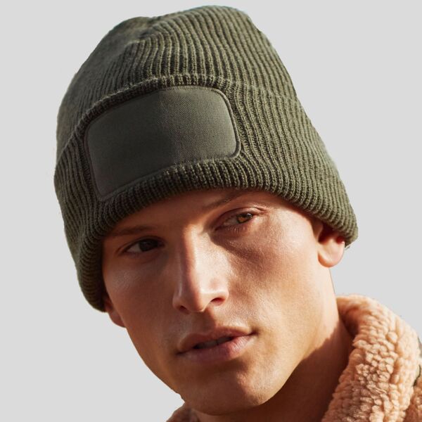 B440 Beechfield Berretto in maglia con patch su risvolto fodera in Thinsulate 100% acrilico Soft-Touch Thumbnail