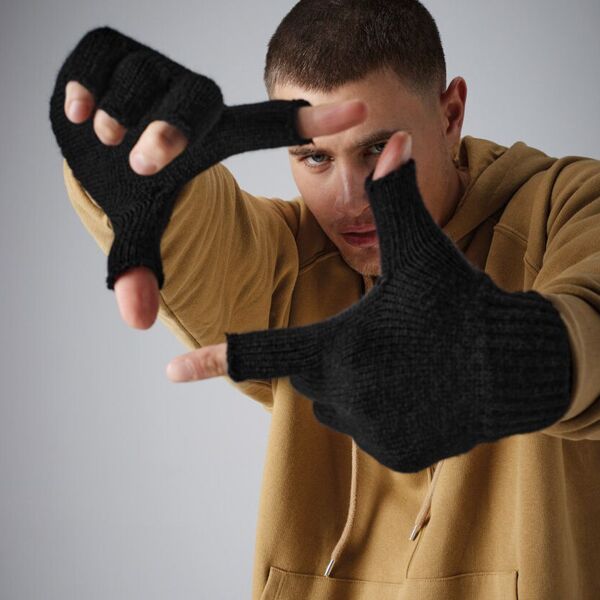 B491 Beechfield Guanti senza dita in maglia polsini a coste 88% acrilico soft-touch 11% poliestere, 1% elastane Thumbnail