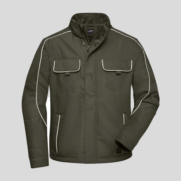 JN884 James&Nicholson Giacca in softshell da lavoro resistente antivento e idrorepellente interno micropile Thumbnail