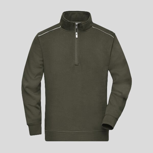 JN895 James&Nicholson felpa da lavoro unisex zip corta felpata internamente lavabile a 60° Thumbnail