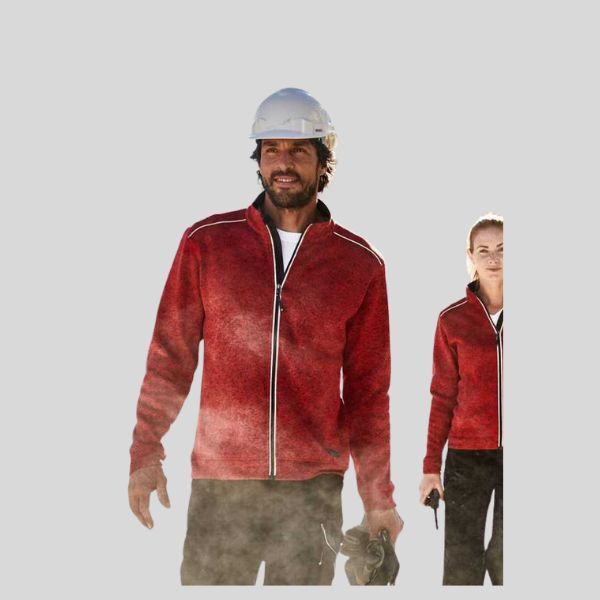 JN898 James&Nicholson Pile uomo lavorato a maglia bicolore melangiato zip lunga 280gr Thumbnail