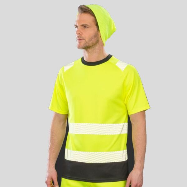 R502X Result T-shirt bicolore alta visibilità  EN ISO 20471 Cl. 2 100% poliestere riciclato 155g Thumbnail